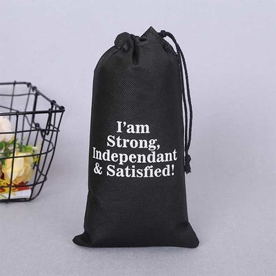 πολυπροπυλένιο μαύρο 85Gsm τσαντών 25*49cm Drawstring μη υφαμένο